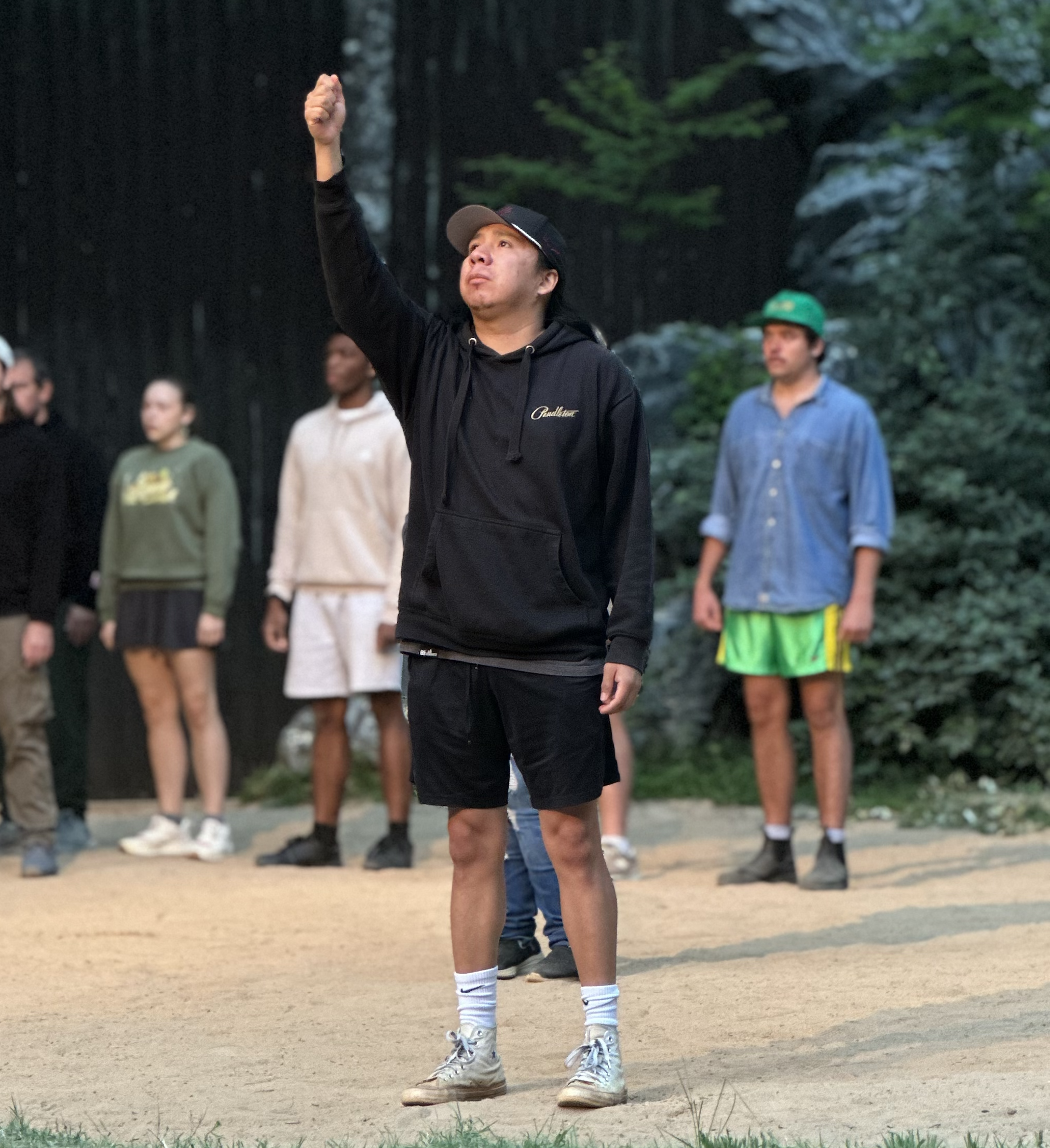 Photo from rehearsal for the 2026 season of Unto These Hills outdoor drama