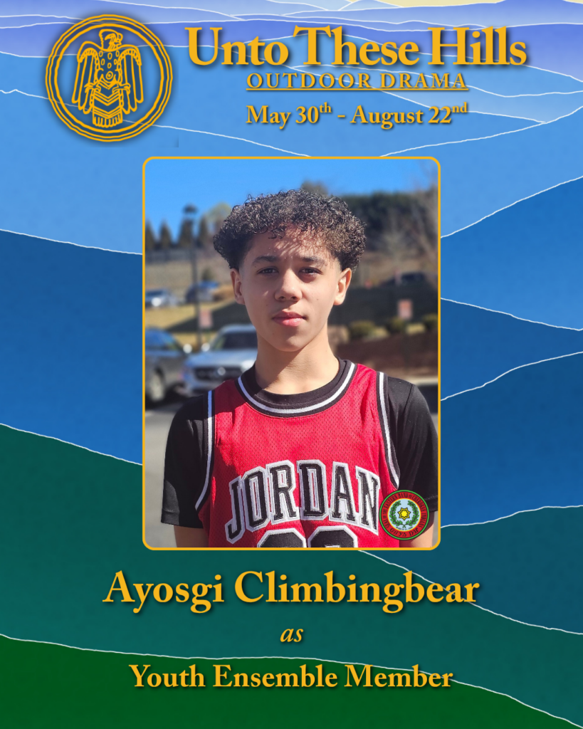 Unto These Hills youth actor, Ayosgi Climbingbear 