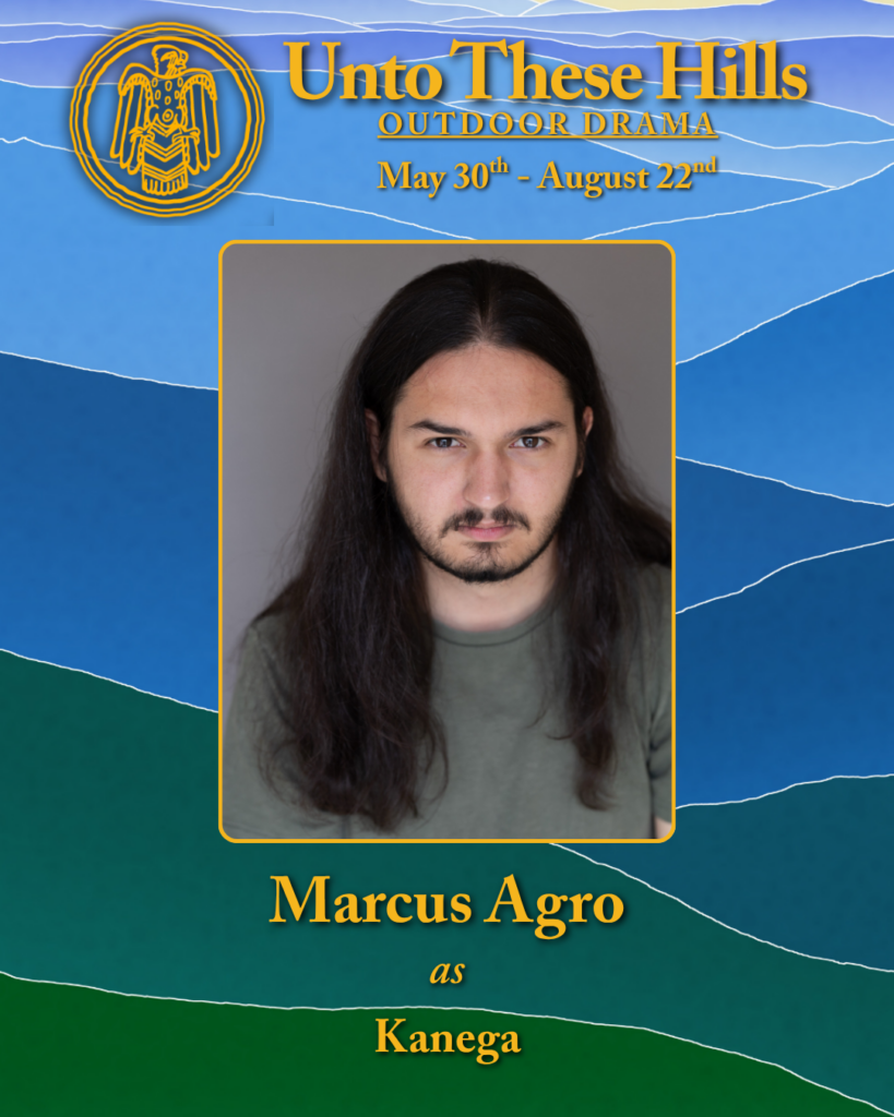 Unto These Hills actor, Marcus Agro