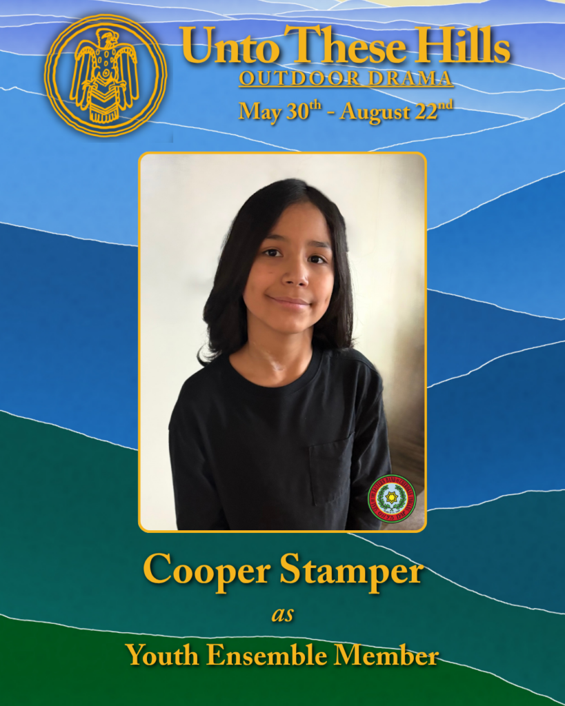 Unto These Hills youth company member, Cooper Stamper